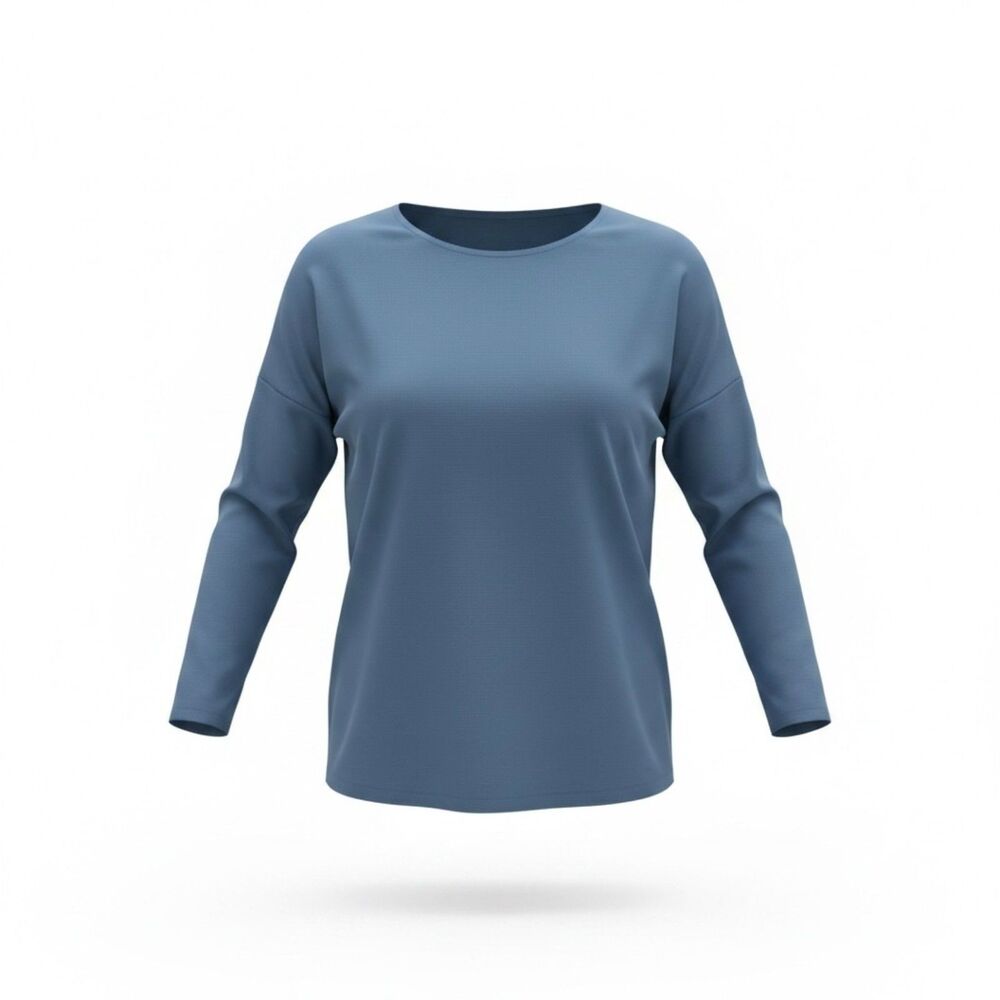 Wolford 'Pure' Boatneck 3/4 Sleeve Top in Denim - Size S- NEW w/ Tags